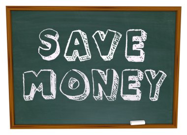 Save Money Words on Chalkboard Education Savings clipart