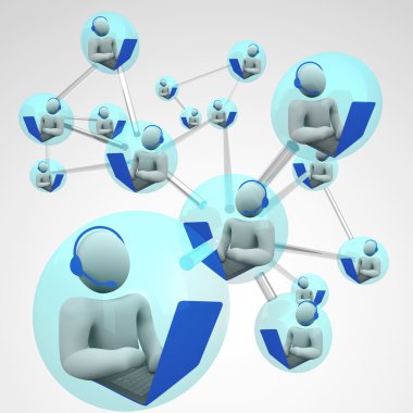 Connected Computer Communication Linked Networking clipart