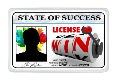 License to Win Laminated ID Card Opportunity for Success clipart