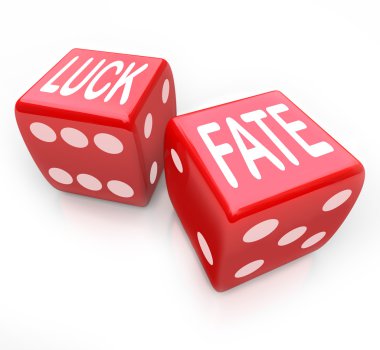 Luck and Fate - Two Red Dice Gambling Your Future clipart