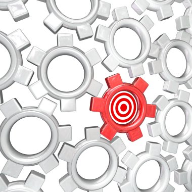 One Gear is Singled Out as Vital Part - Targeted Bulls-Eye clipart