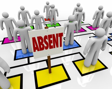 Absent Person on Organizational Chart - Lateness or Tardiness clipart