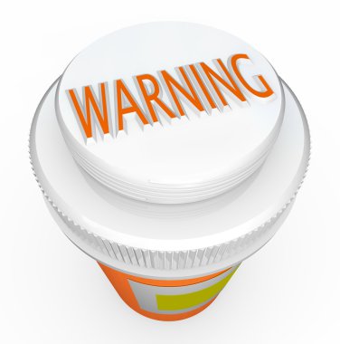 Warning - Medicine Bottle Cap Warns of Danger and Poisonous Pill clipart