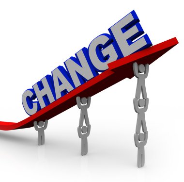 Team Lifts Word Change to Transform and Succeed clipart