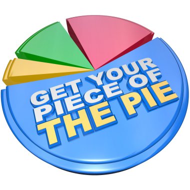 Get Your Piece of The Pie Chart Measuring Wealth and Riches clipart