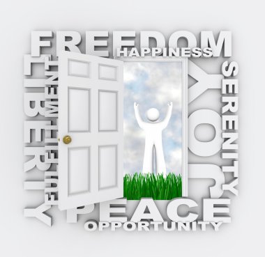 Door to Freedom - Find Happiness Peace and Serenity clipart