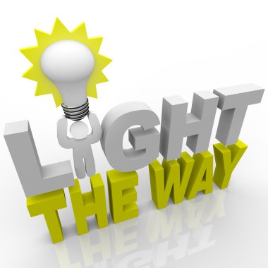 Light the Way - Leader with Bulb Lights Direction for Success clipart