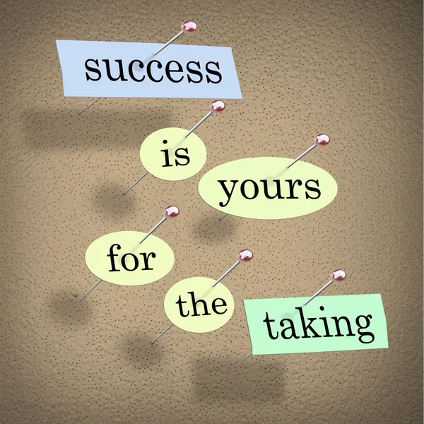 成功就是你的考虑-公告板 — 图库照片