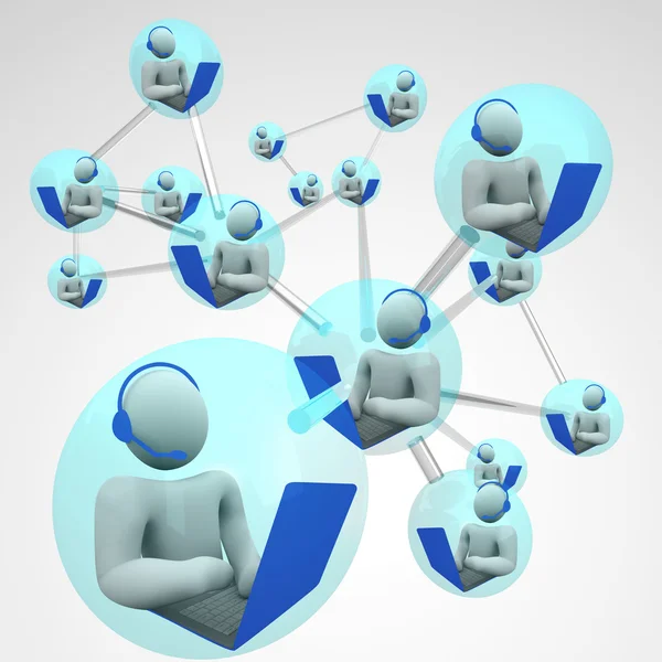 Connected Computer Communication Linked Networking — Stock Photo, Image