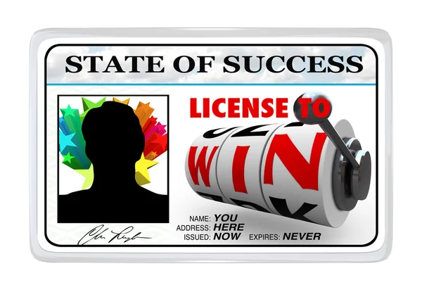 Licença para ganhar oportunidade de cartão de identificação laminado para o sucesso — Fotografia de Stock