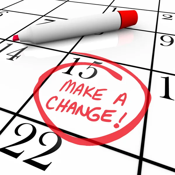 Fare un cambiamento - Giorno cerchiato sul calendario — Foto Stock