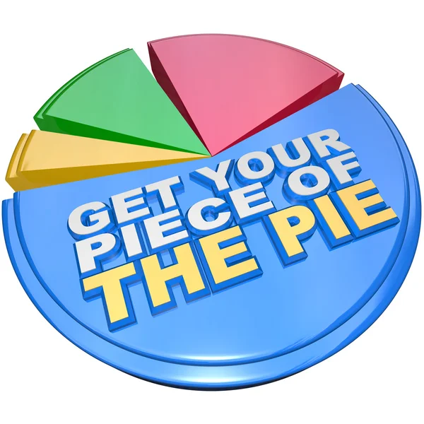 Get Your Piece of The Pie Chart Measuring Wealth and Riches — Stock Photo, Image