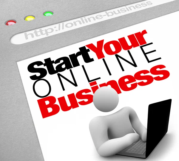 Strona internetowa - rozpocząć swój biznes online instrukcje lauch stronie — Zdjęcie stockowe