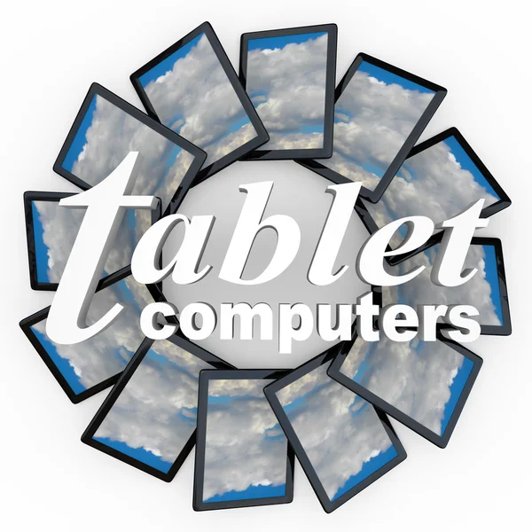 Tablet PC computers nieuwe technologie apparaten e-lezers — Stockfoto