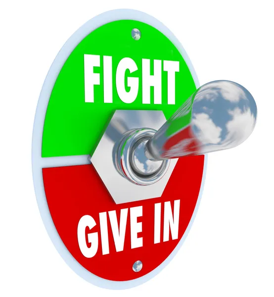 Fight vs give in - den Schalter umlegen, um für deinen Bauch Stellung zu beziehen — Stockfoto