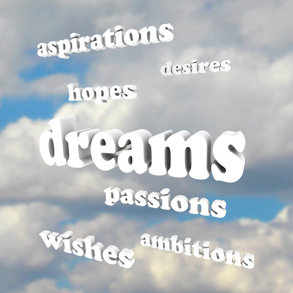 Dreams - Words in Sky for Hopes, Passions, Ambitions