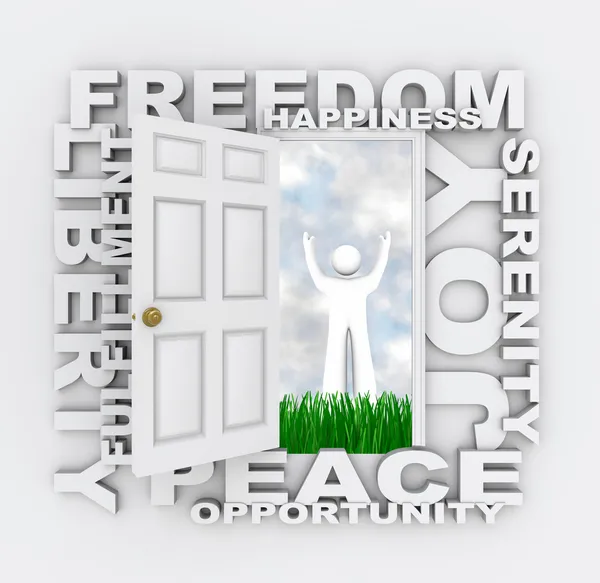 Deur naar vrijheid - Zoek geluk vrede en sereniteit — Stockfoto