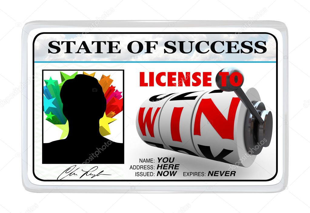 License to Win Laminated ID Card Opportunity for Success