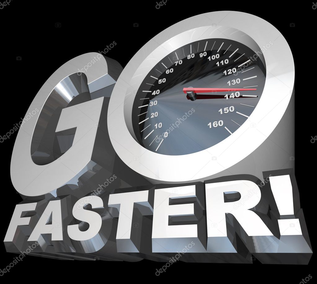 Go Faster Speedometer Racing to Successful Speed