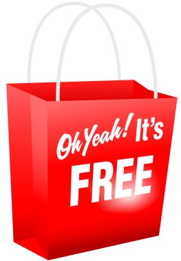 Oh Yeah Its FREE Red Shopping Bag clipart