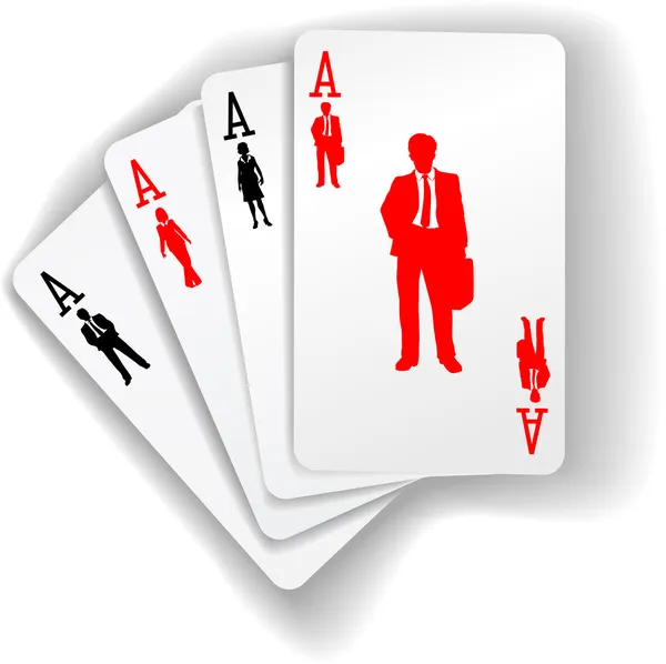 Biznes odpowiada zasobów karty do gry — Wektor stockowy