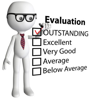 Cartoon teacher manager check evaluation form report clipart