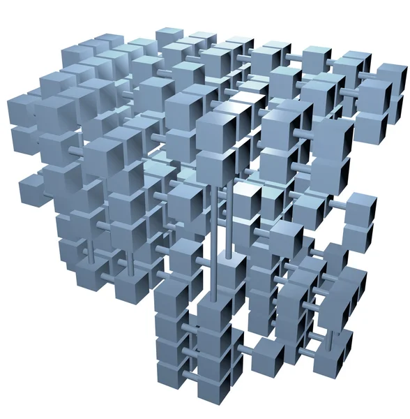 Database structure data cubes network connections — Stock Photo, Image