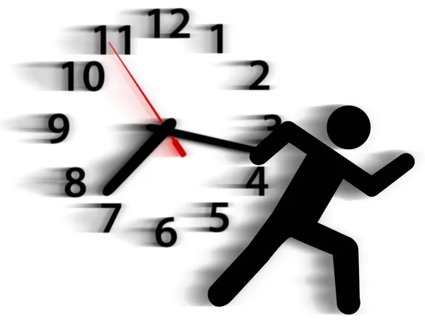 Persoon symbool uitvoeren tijd race tegen de klok — Stockfoto