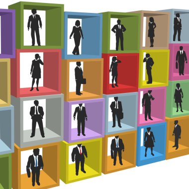 Business resources office cubicle boxes clipart