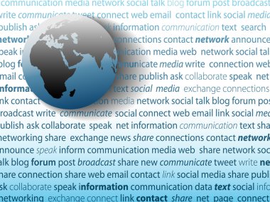 Global communication social media network connection clipart