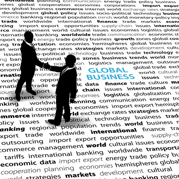 Affaires questions économiques mondiales page textuelle — Image vectorielle