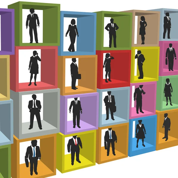 Geschäftsressourcen Bürokabinen Boxen — Stockvektor