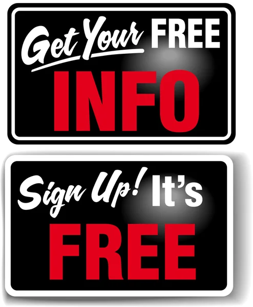 Inscreva-se Free INFO Store Sign Set —  Vetores de Stock
