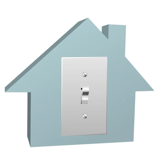 Elektriciteit huis switch op elektrisch licht thuis — Stockvector