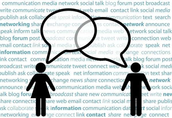 Sembol payı sosyal ağ talk bubbles — Stok Vektör