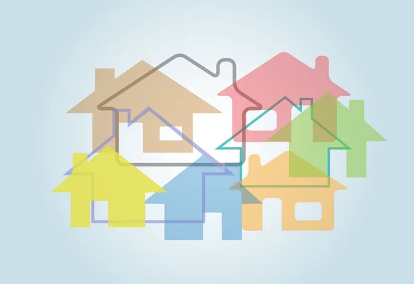 Home Abstract Casa Forme Case sfondo — Vettoriale Stock