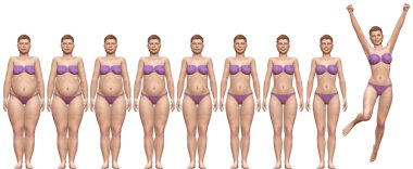 Fat Fit Before After Diet Weight Success Woman clipart