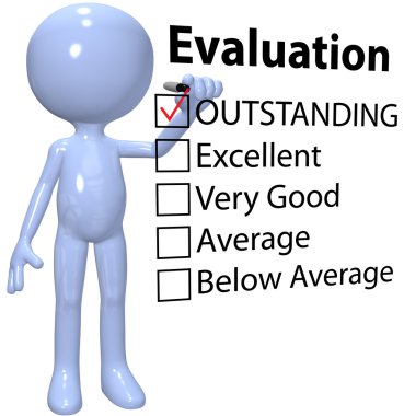 Manager check business quality evaluation report clipart