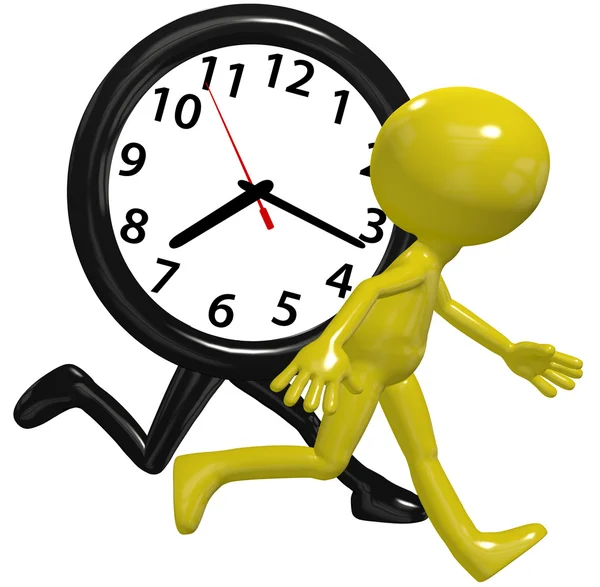 Person clock hurry race run busy day time — Stock Photo, Image