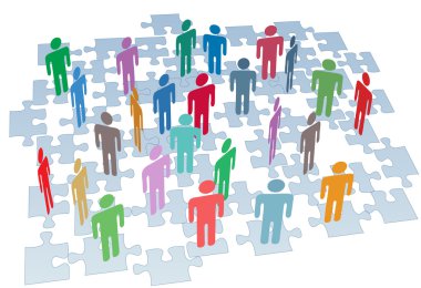 Human resources group connection puzzle pieces network clipart