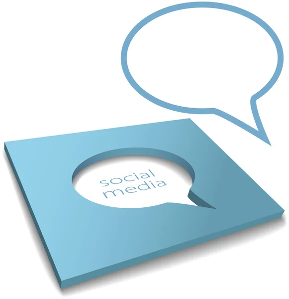Médias sociaux Discours Boîte à bulles découpée — Image vectorielle