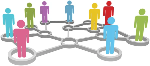 Connecter divers réseaux commerciaux ou sociaux — Image vectorielle