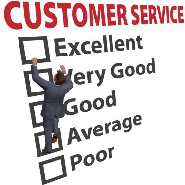 Business man customer service satisfaction form clipart