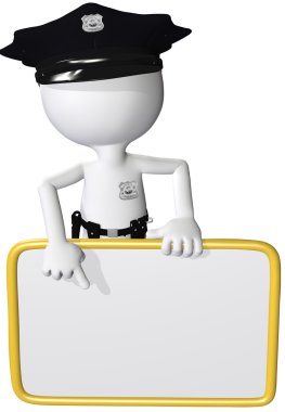 Police security man point at sign copy space clipart