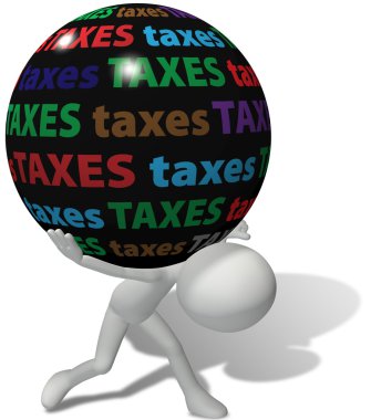 Taxpayer under large unfair tax burden clipart