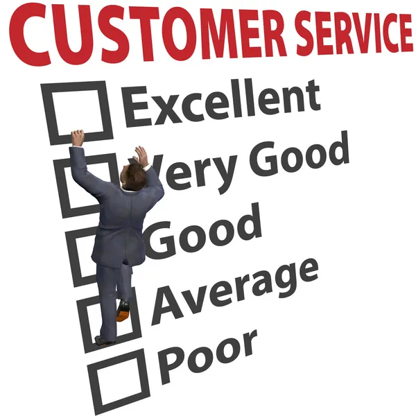 Uomo d'affari modulo di soddisfazione del servizio clienti — Foto Stock