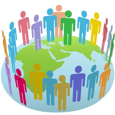 World group meet on Earth Eastern globe clipart