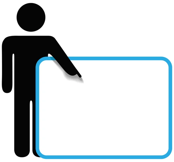 Symbool persoon stok figuur punten vinger teken copyspace — Stockvector