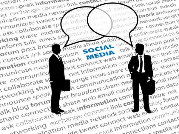 Iş sosyal ağ metin konuşma kabarcıklar — Stok Vektör