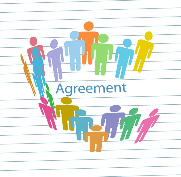 Company meet consensus agreement contract — Stock Vector